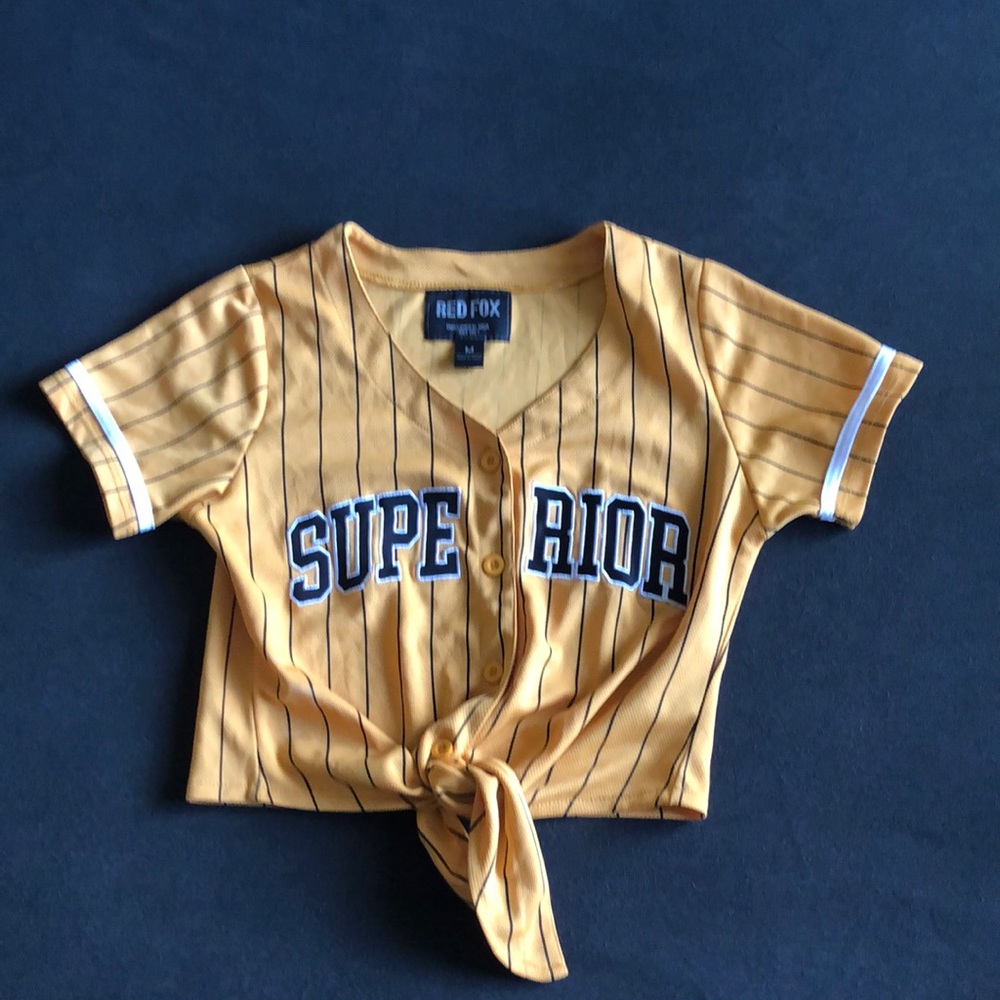 Red Fox Baseball Cropped Shirt